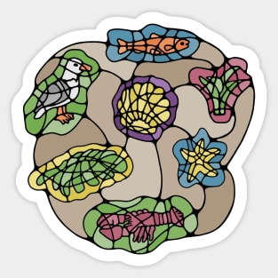 Beach Stained Glass Sticker